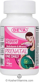 Deva Nutrition Vegan Prenatal Multivitamin And Mineral Not Certified Kosher 90  Tablets  